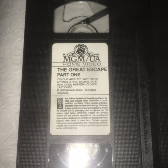 Vintage 1963 The Great Escape VHS#M201257 2-Tape Set Steve McQueen James Garner - Picture 6 of 7